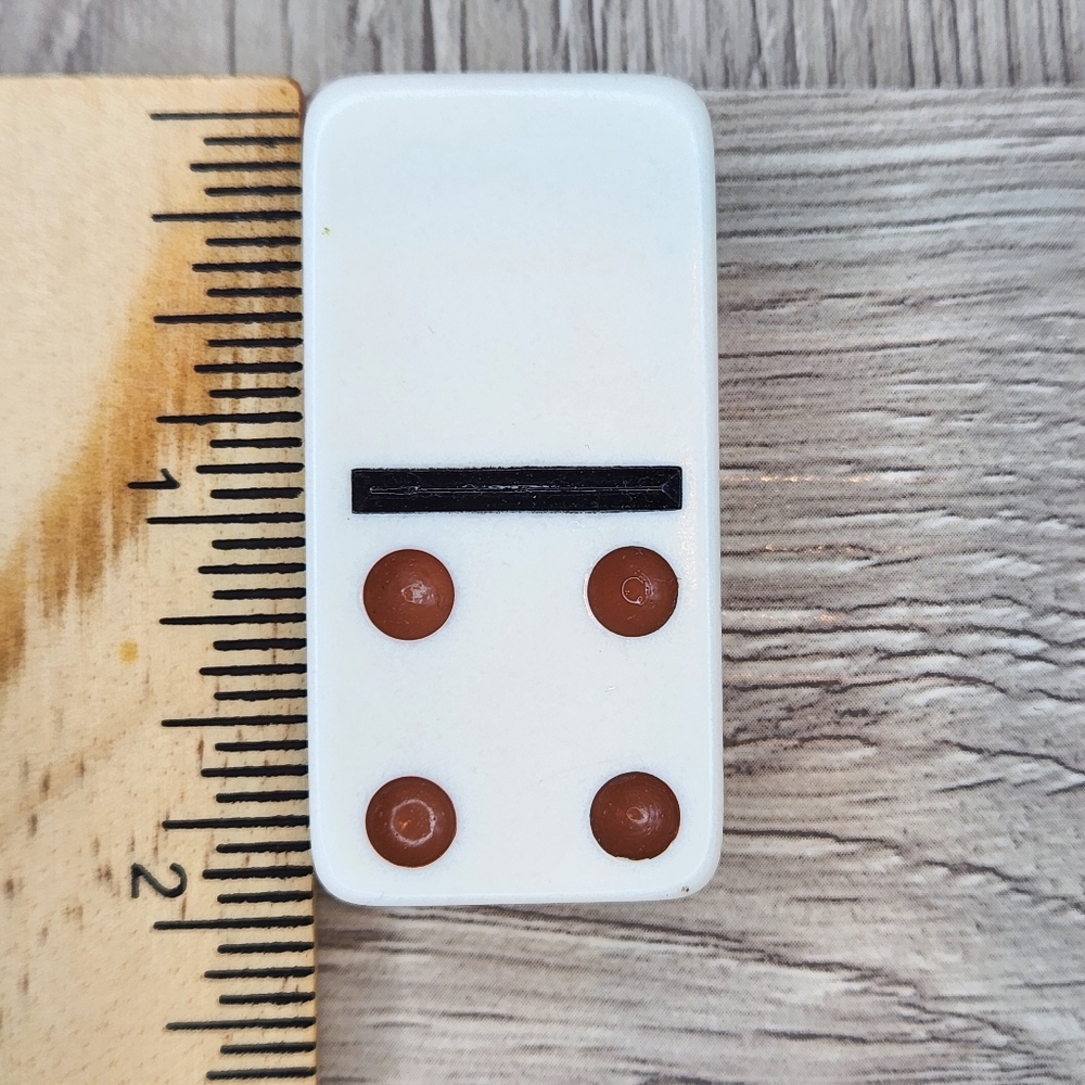 Blank 4 Replacement Dominoes Large Dot Shiny Color 2 X 1 X 5/8th